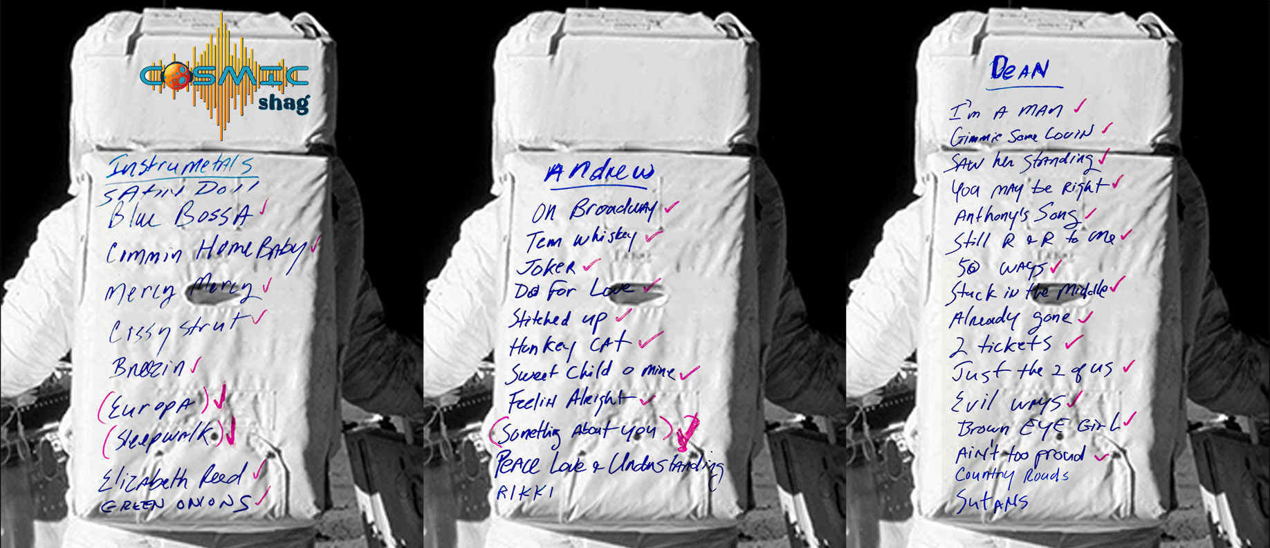 cosmic shag setlist